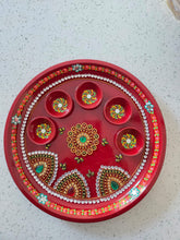 Load image into Gallery viewer, Decorative Pooja Thali ( Red )
